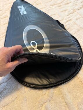 Prince Black Tennis Racket Sleeve with Silver Logo